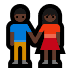 👫🏿 woman and man holding hands: dark skin tone display on Windows